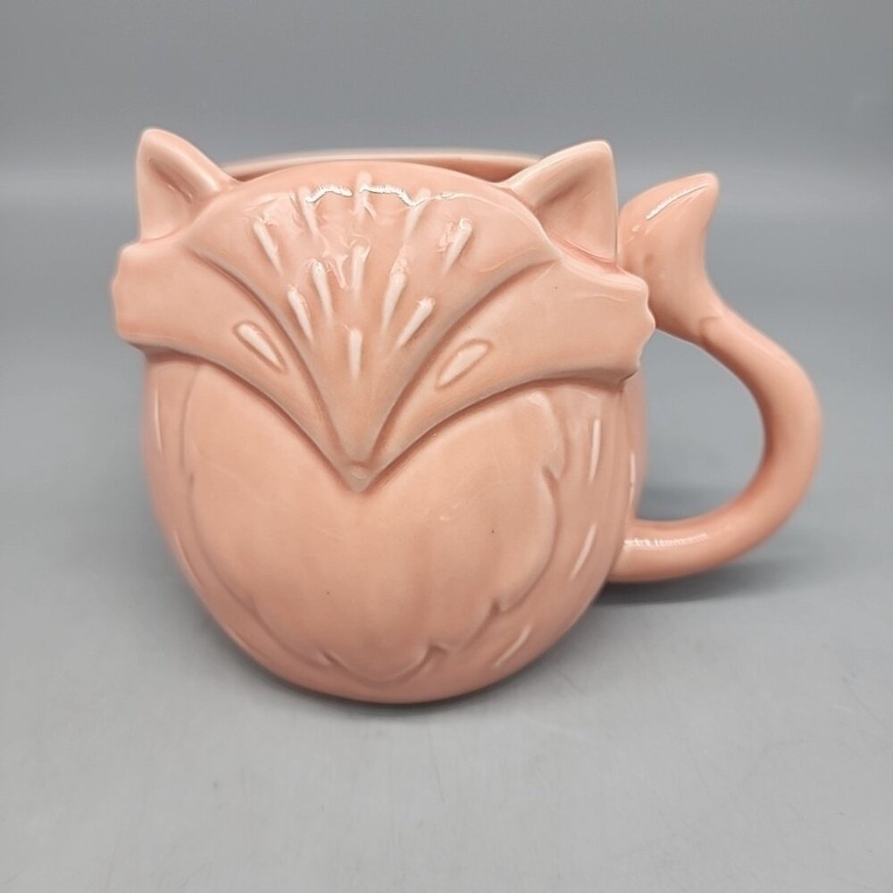 World Market Peach Fox Coffee Mug